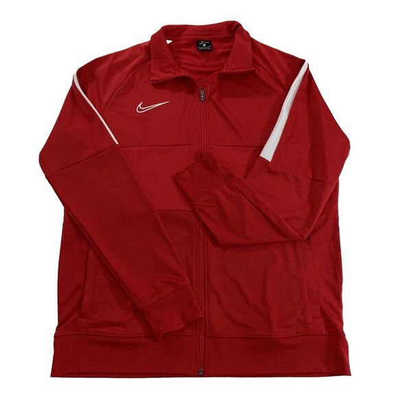 Nike Jacket Men's XL Red White Academy 19 Dri-Fit Full Zip Lightweight Track - Picture 1 of 9